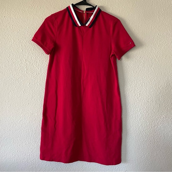 Tommy Hilfiger Dresses & Skirts - Tommy Hilfiger Collared Polo Dress Women’s XS Red T Shirt Dress Cotton Mini